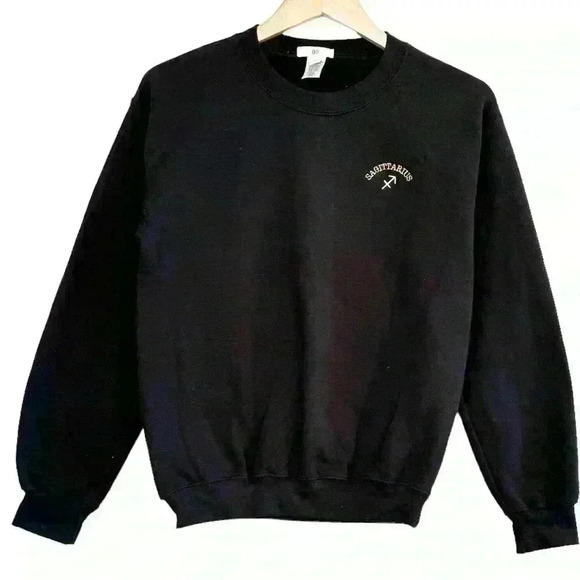 🌈 6/$60, BP Sagittarius Sweatshirt, Black, Small - Picture 1 of 4